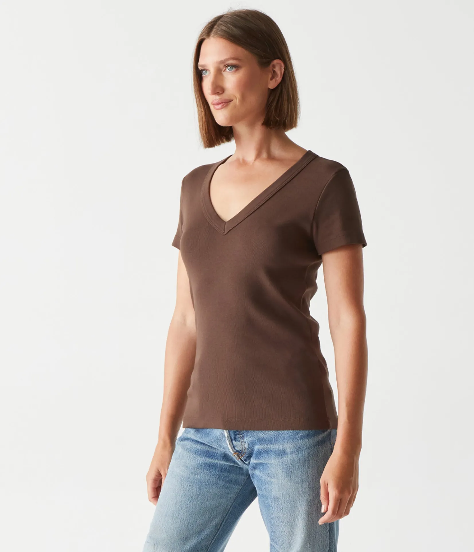 nikki_vneck_tee_33.webp Michael Stars Nikki V-Neck Tee- T-Shirts | 1x1 Cotton T-Shirts