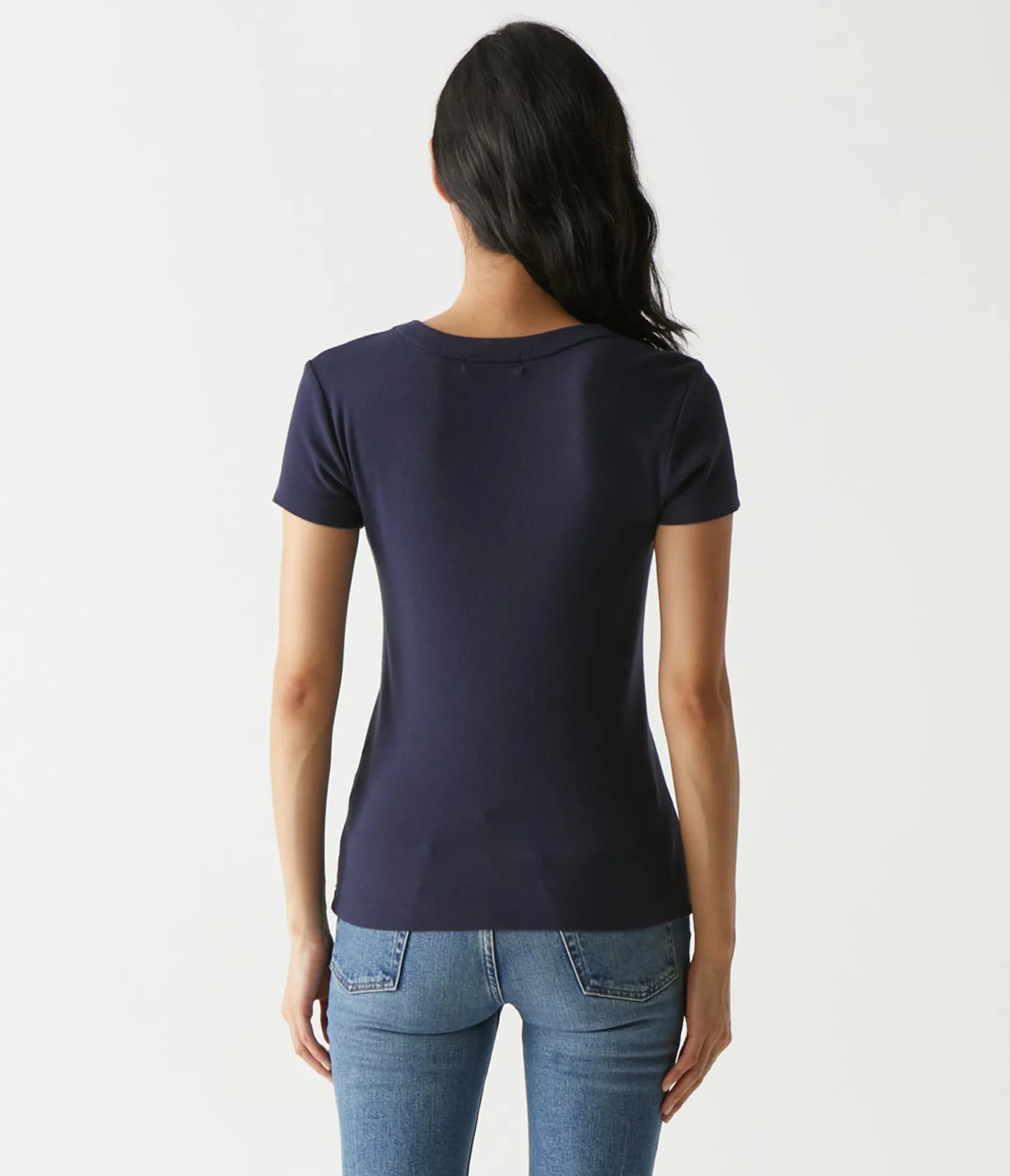 nikki_vneck_tee_42.webp Michael Stars Nikki V-Neck Tee- T-Shirts | 1x1 Cotton T-Shirts