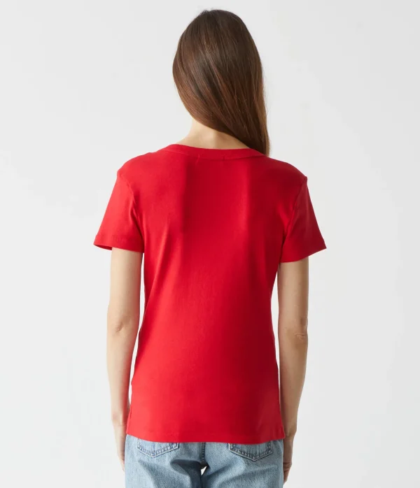 Michael Stars Nikki V-Neck Tee- T-Shirts | 1x1 Cotton T-Shirts