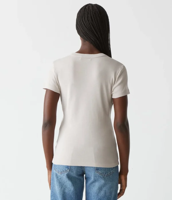 Michael Stars Nikki V-Neck Tee- T-Shirts | 1x1 Cotton T-Shirts