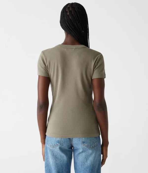 Michael Stars Nikki V-Neck Tee- T-Shirts | 1x1 Cotton T-Shirts