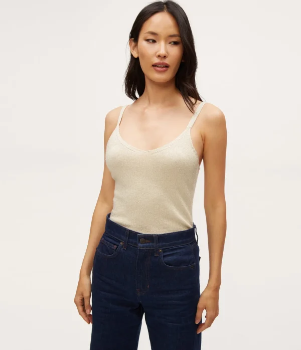 Michael Stars Nomi Metallic Sweater Camisole- Sweaters & Cardigans