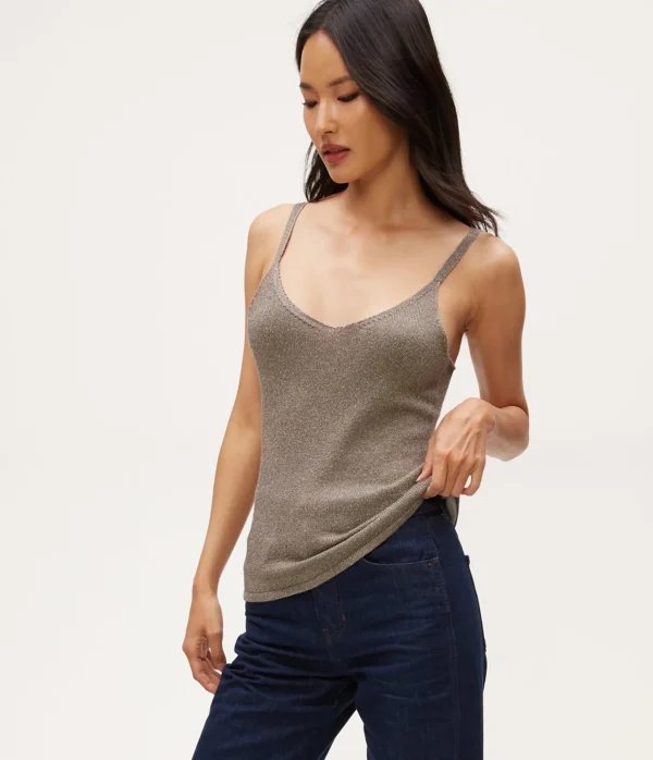 Michael Stars Nomi Metallic Sweater Camisole- Sweaters & Cardigans