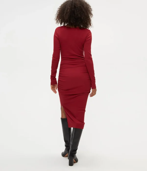 Michael Stars Nova Ribbed V-Neck Dress- Dresses | Knee Length Dresses