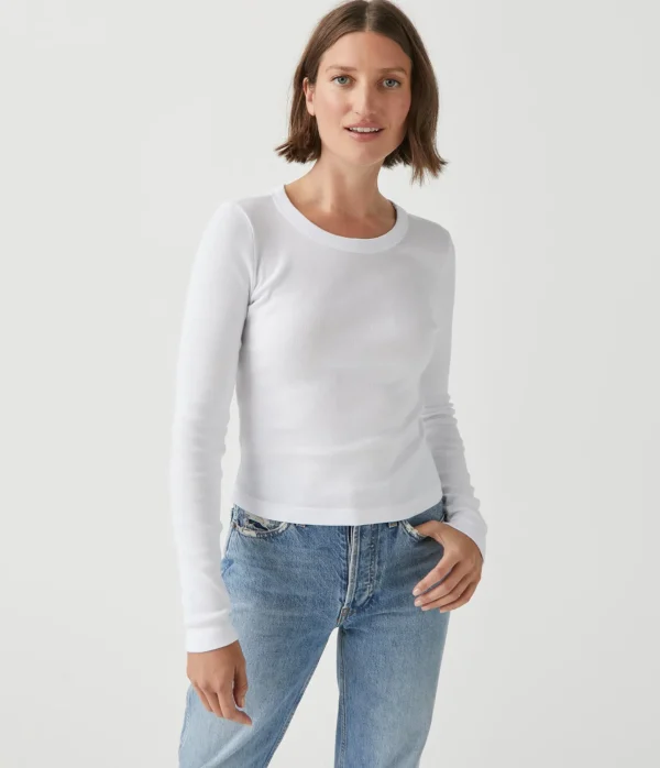 Michael Stars Orion Cropped Tee- T-Shirts | 1x1 Cotton T-Shirts