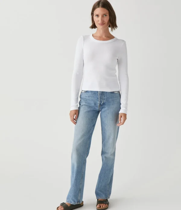 Michael Stars Orion Cropped Tee- T-Shirts | 1x1 Cotton T-Shirts