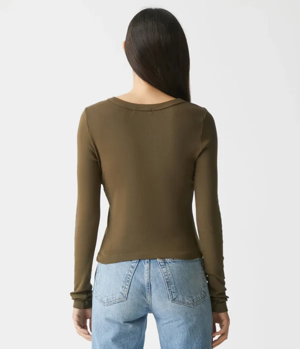 Michael Stars Orion Cropped Tee- T-Shirts | 1x1 Cotton T-Shirts