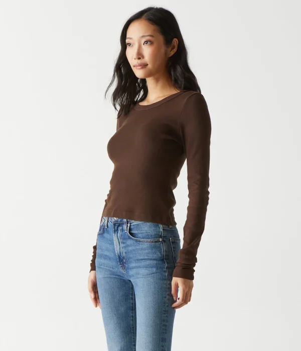 Michael Stars Orion Cropped Tee- T-Shirts | 1x1 Cotton T-Shirts