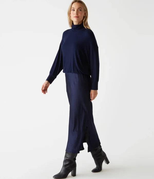 Michael Stars Padma Mixed Fabric Dress- Dresses | Midi Dresses