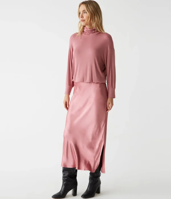 Michael Stars Padma Mixed Fabric Dress- Dresses | Midi Dresses
