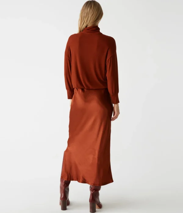 Michael Stars Padma Mixed Fabric Dress- Dresses | Midi Dresses