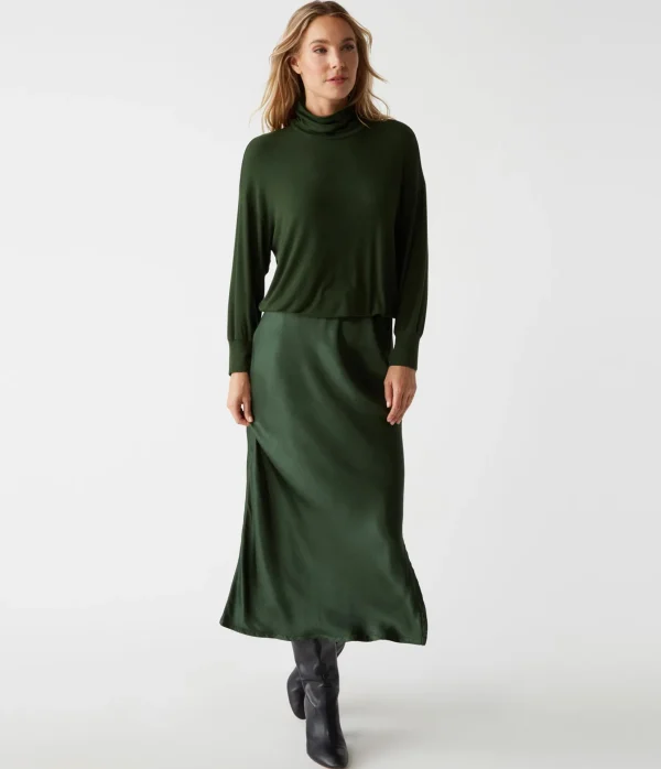 Michael Stars Padma Mixed Fabric Dress- Dresses | Midi Dresses