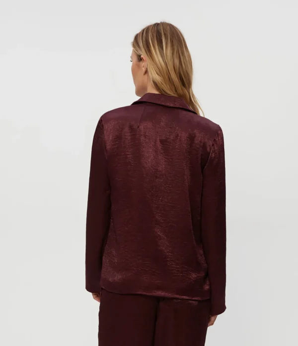 Michael Stars Paula Hammered Satin Blazer- Blazers, Jackets & Outerwear