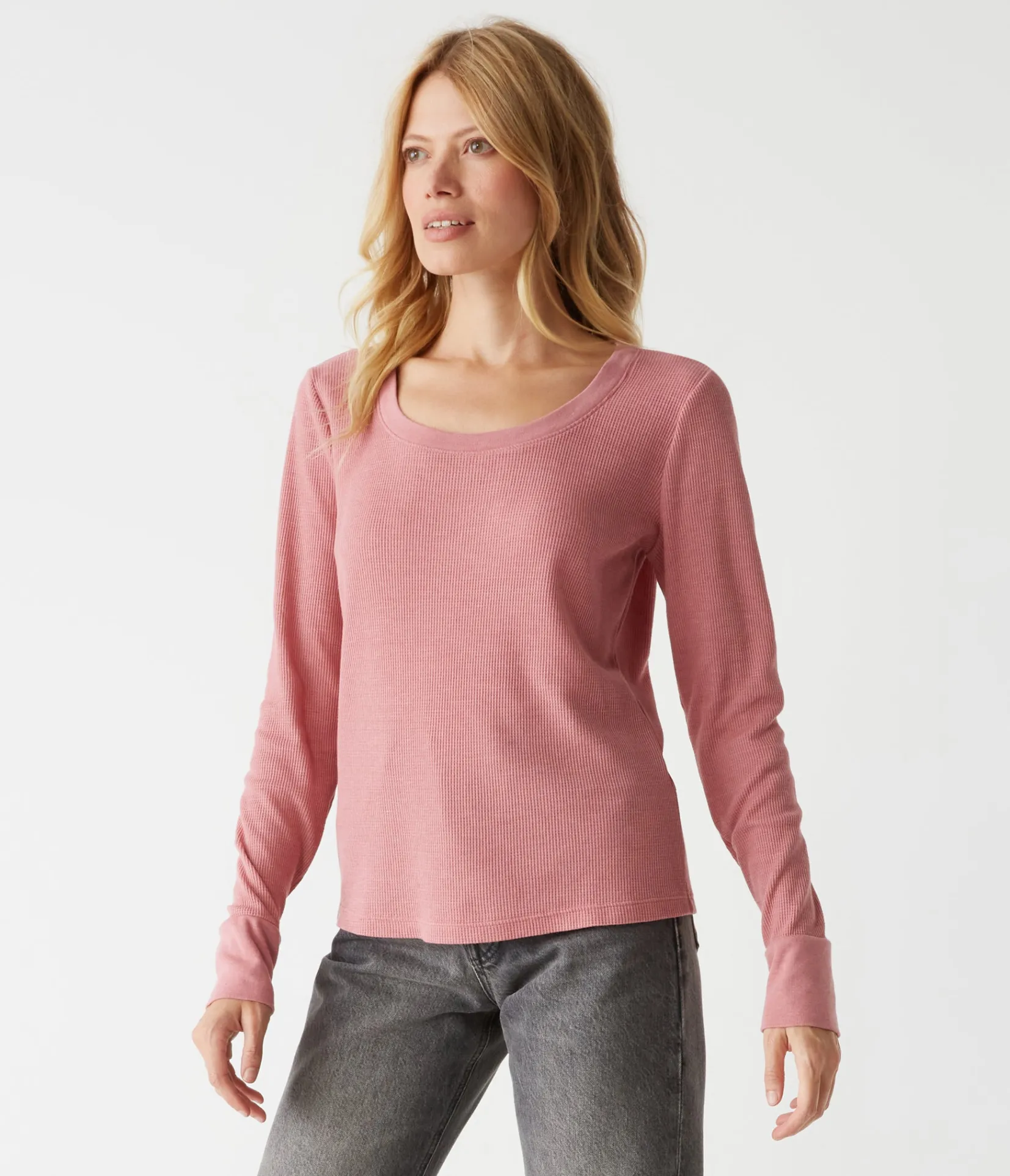 paula_thermal_tee_6.webp Michael Stars Paula Thermal Tee- T-Shirts | Loungewear