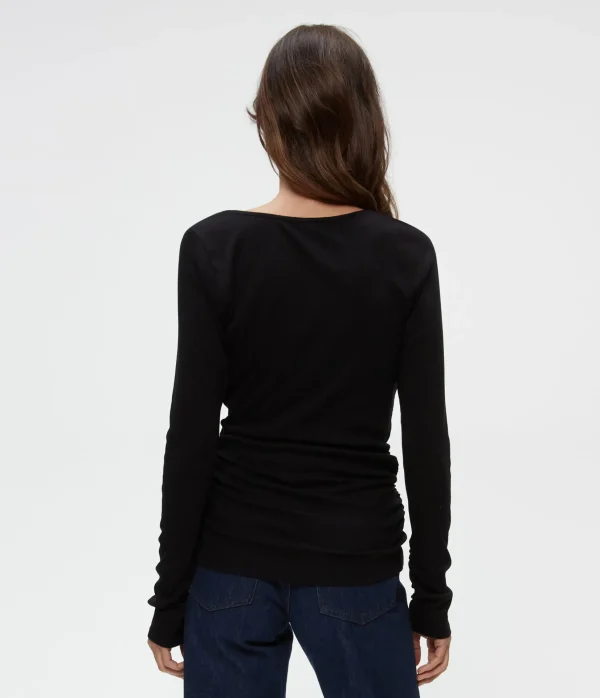 Michael Stars Petite Clarke Ruched Tee- T-Shirts | Ultra Rib T-Shirts