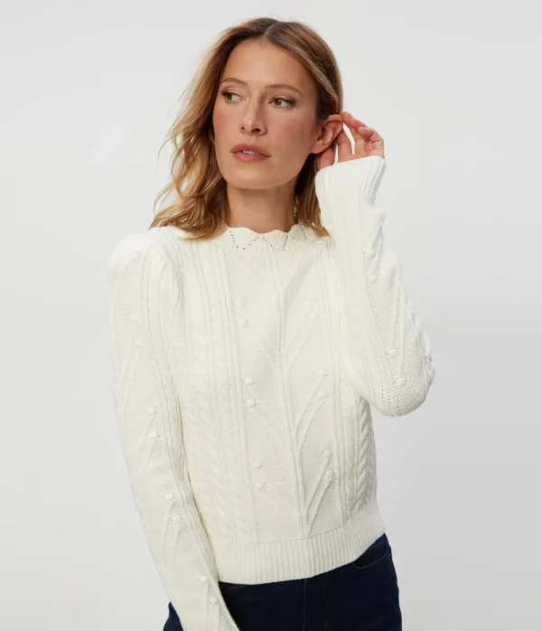 Michael Stars Pia Cable Knit Sweater- Sweaters & Cardigans