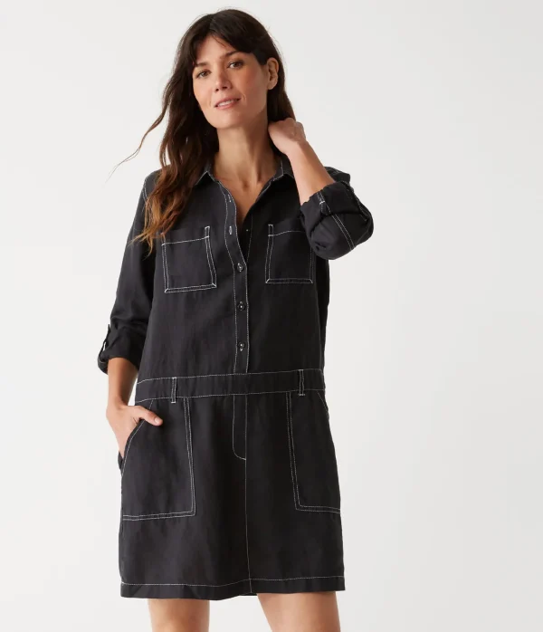 Michael Stars Pilar Linen Shirt Dress- Dresses | Mini Dresses
