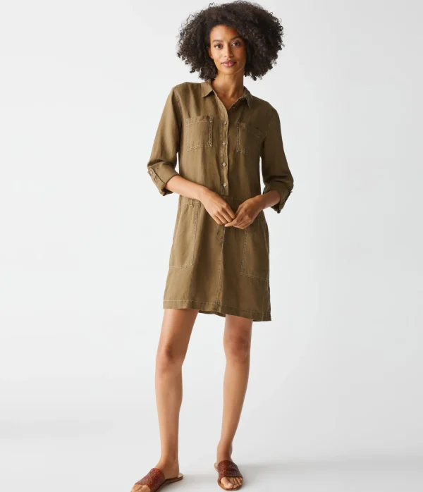 Michael Stars Pilar Linen Shirt Dress- Dresses | Mini Dresses