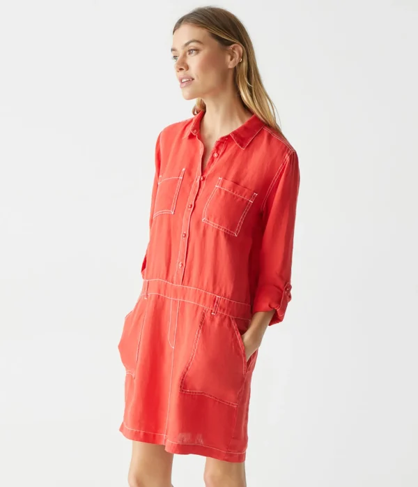 Michael Stars Pilar Linen Shirt Dress- Dresses | Mini Dresses