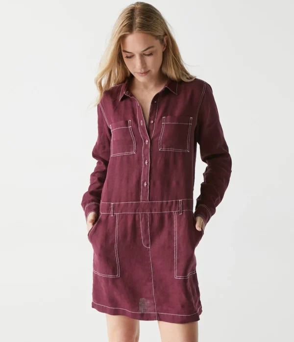 Michael Stars Pilar Linen Shirt Dress- Dresses | Mini Dresses