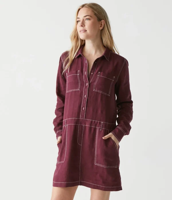 Michael Stars Pilar Linen Shirt Dress- Dresses | Mini Dresses