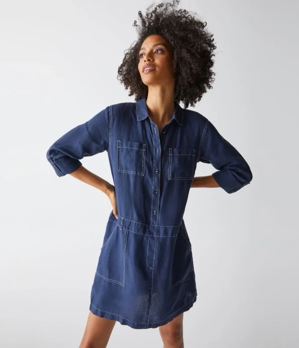 Michael Stars Pilar Linen Shirt Dress- Dresses | Mini Dresses