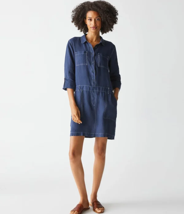 Michael Stars Pilar Linen Shirt Dress- Dresses | Mini Dresses