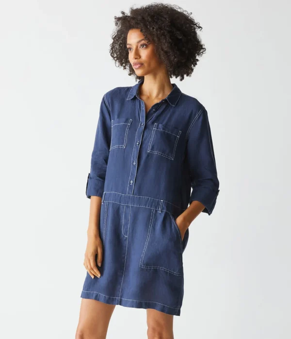 Michael Stars Pilar Linen Shirt Dress- Dresses | Mini Dresses