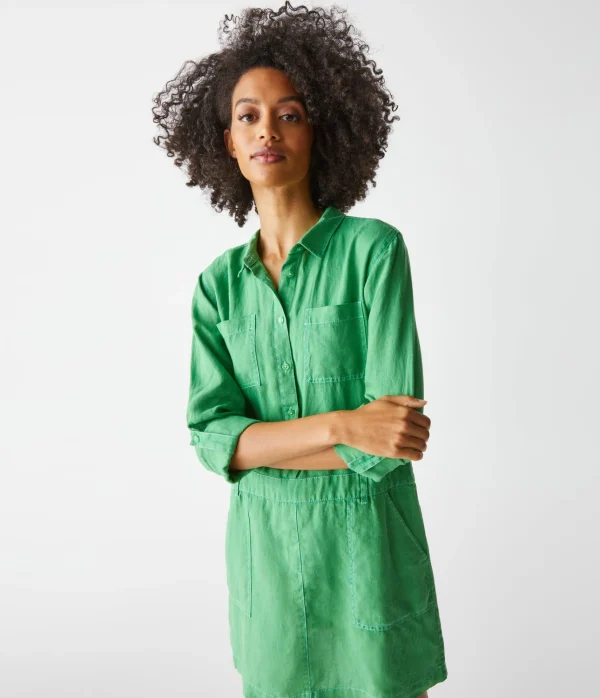 Michael Stars Pilar Linen Shirt Dress- Dresses | Mini Dresses
