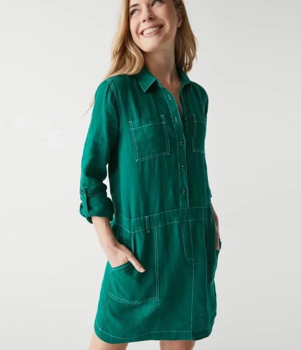 Michael Stars Pilar Linen Shirt Dress- Dresses | Mini Dresses