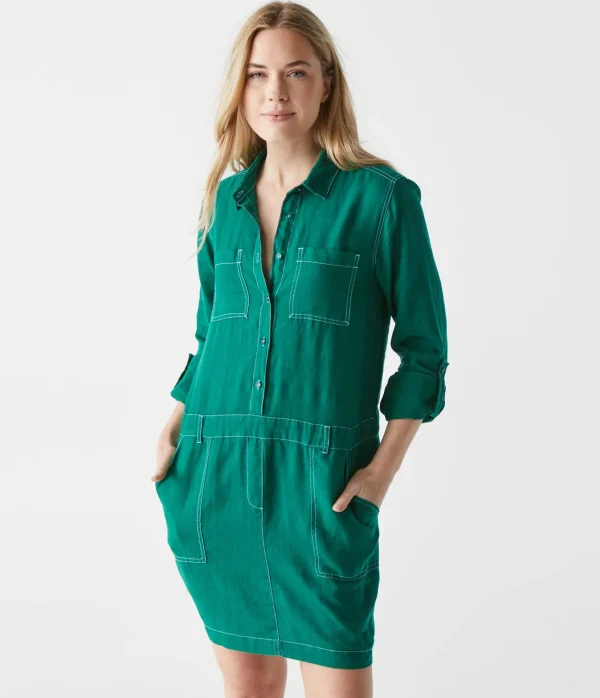 Michael Stars Pilar Linen Shirt Dress- Dresses | Mini Dresses