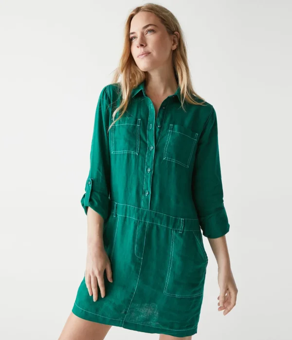 Michael Stars Pilar Linen Shirt Dress- Dresses | Mini Dresses