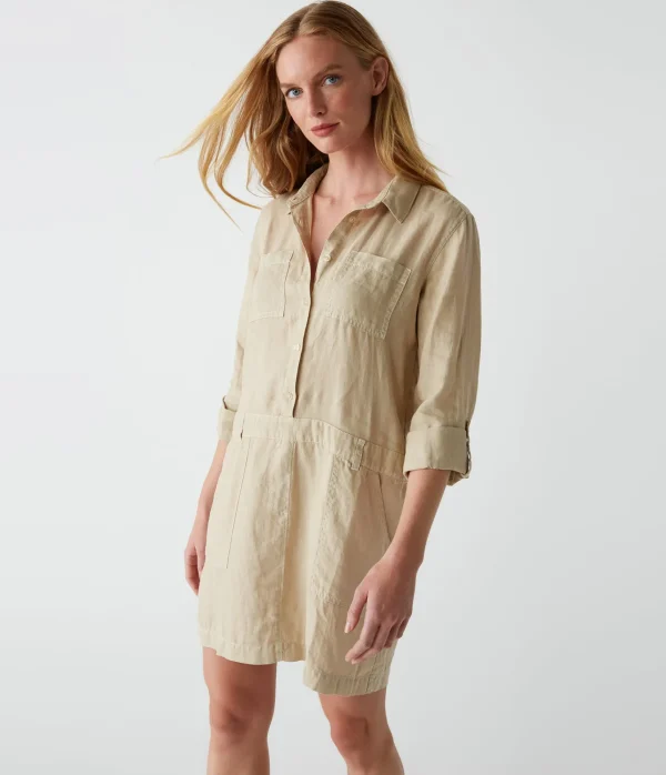 Michael Stars Pilar Linen Shirt Dress- Dresses | Mini Dresses