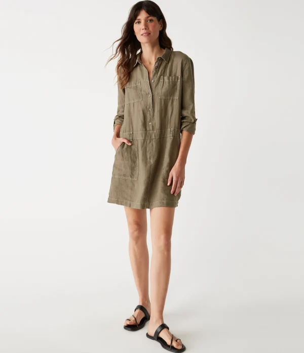 Michael Stars Pilar Linen Shirt Dress- Dresses | Mini Dresses