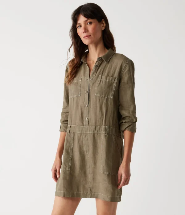 Michael Stars Pilar Linen Shirt Dress- Dresses | Mini Dresses