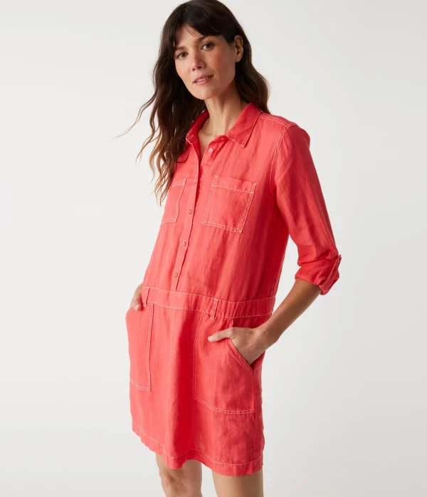 Michael Stars Pilar Linen Shirt Dress- Dresses | Mini Dresses