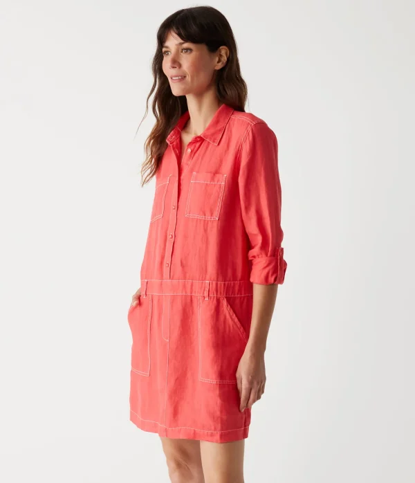Michael Stars Pilar Linen Shirt Dress- Dresses | Mini Dresses