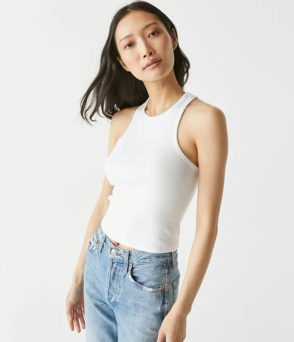 Michael Stars Pina Ribbed Halter Tank- Tank Tops | Ultra Rib T-Shirts