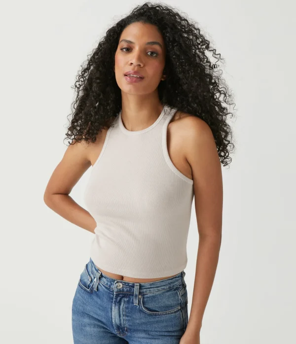 Michael Stars Pina Ribbed Halter Tank- Tank Tops | Ultra Rib T-Shirts