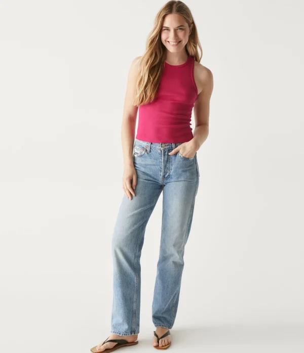 Michael Stars Pina Ribbed Halter Tank- Tank Tops | Ultra Rib T-Shirts