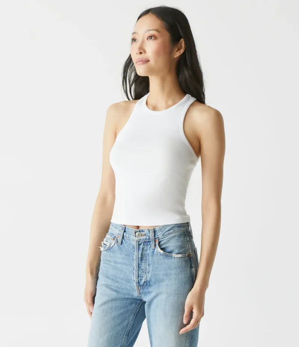 Michael Stars Pina Ribbed Halter Tank- Tank Tops | Ultra Rib T-Shirts