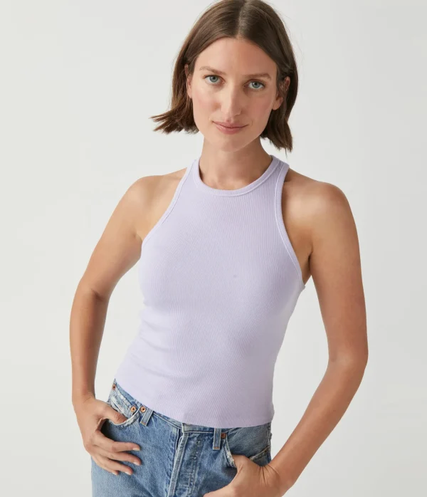 Michael Stars Pina Ribbed Halter Tank- Tank Tops | Ultra Rib T-Shirts