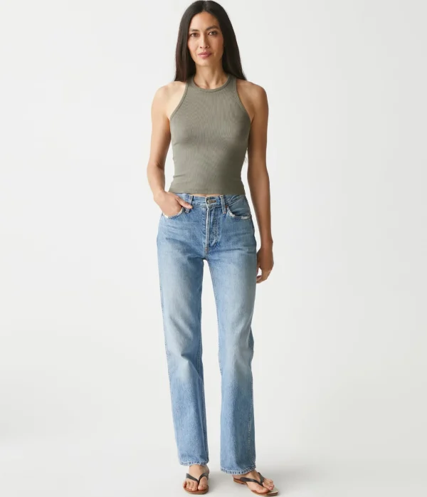 Michael Stars Pina Ribbed Halter Tank- Tank Tops | Ultra Rib T-Shirts