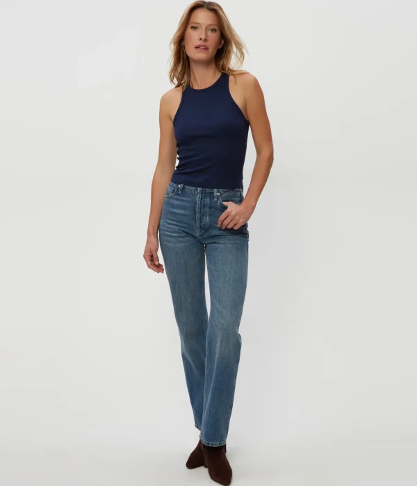 Michael Stars Pina Ribbed Halter Tank- Tank Tops | Ultra Rib T-Shirts