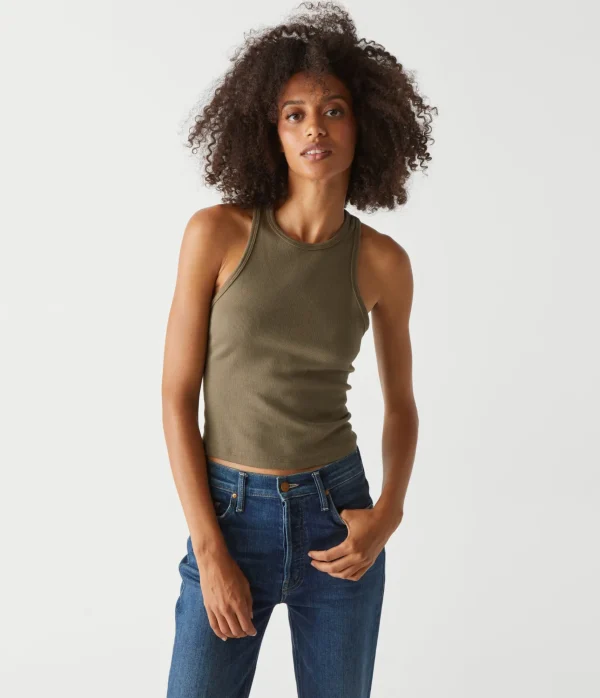 Michael Stars Pina Ribbed Halter Tank- Tank Tops | Ultra Rib T-Shirts