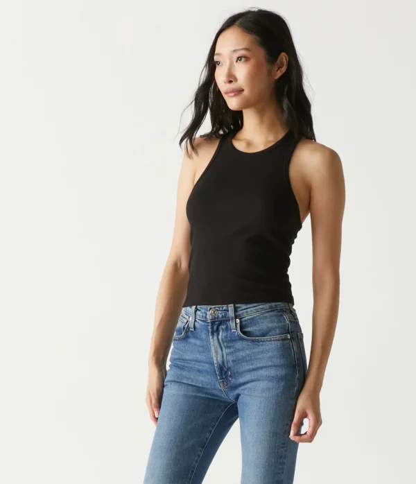 Michael Stars Pina Ribbed Halter Tank- Tank Tops | Ultra Rib T-Shirts
