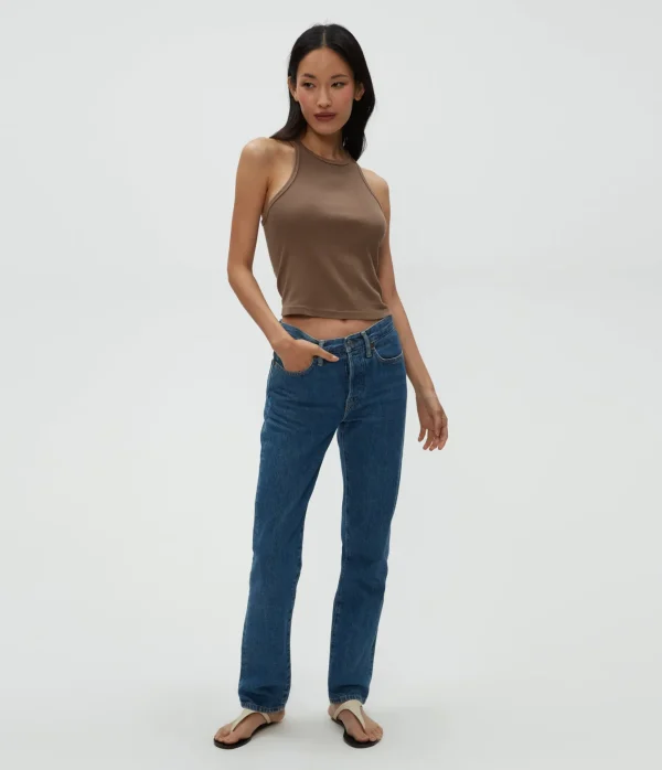 Michael Stars Pina Ribbed Halter Tank- Tank Tops | Ultra Rib T-Shirts