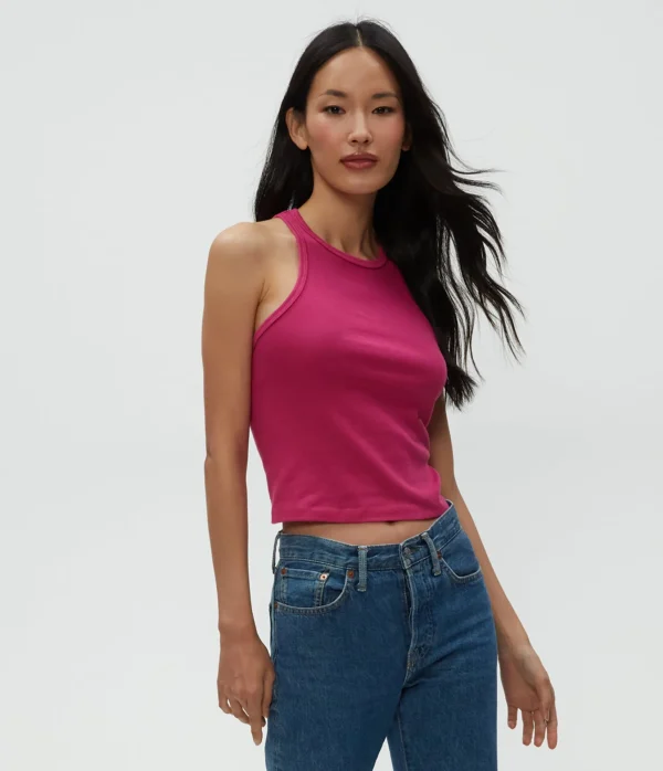 Michael Stars Pina Ribbed Halter Tank- Tank Tops | Ultra Rib T-Shirts