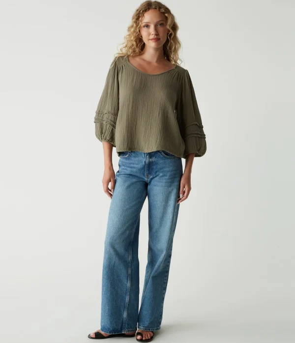 Michael Stars Pruitt Balloon Sleeve Top- Tops, Blouses & Shirts
