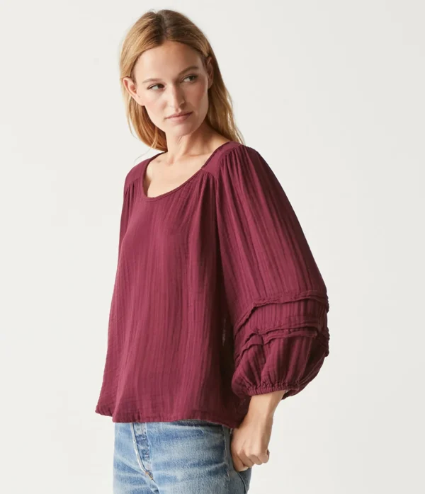 Michael Stars Pruitt Balloon Sleeve Top- Tops, Blouses & Shirts